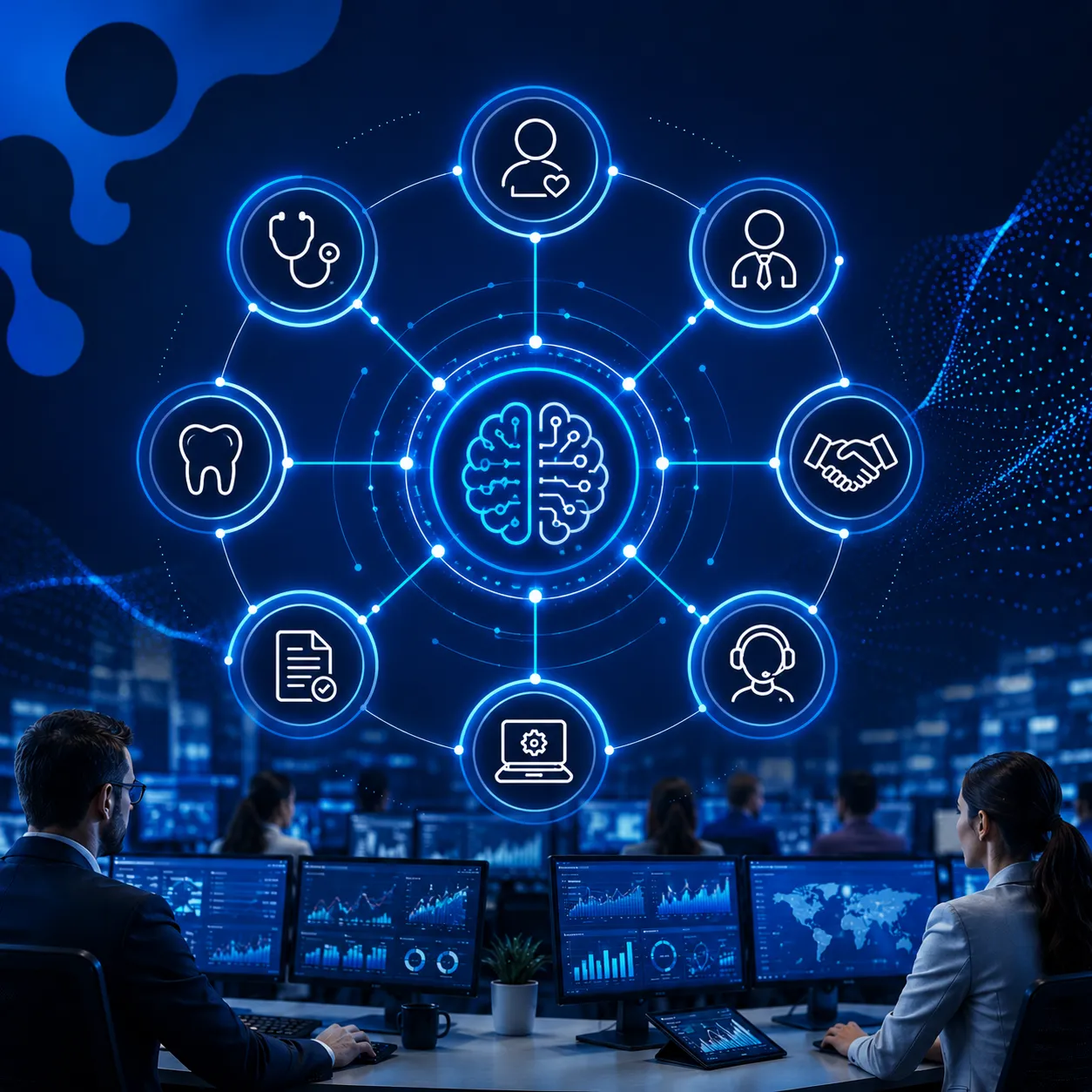 IA Agents da TopSaúde HUB: inteligência artificial especializada em saúde suplementar Foto ilustrativa dos agentes de IA da TopSaúde HUB